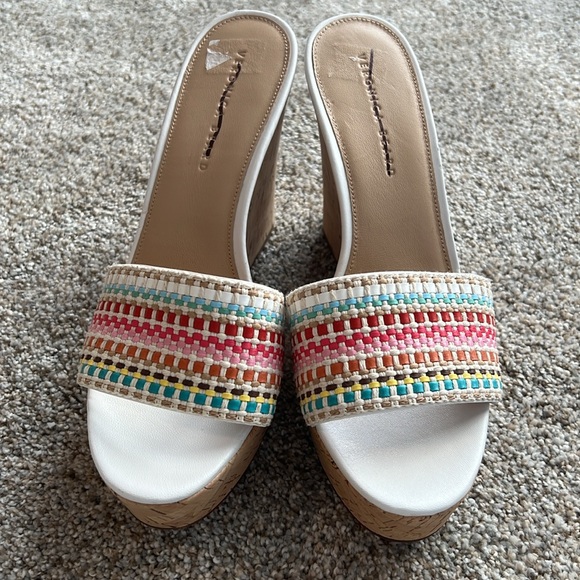 Veronica Beard Dali Woven multi color wedge sandals shoes women size 11 M NWOB - Picture 9 of 9
